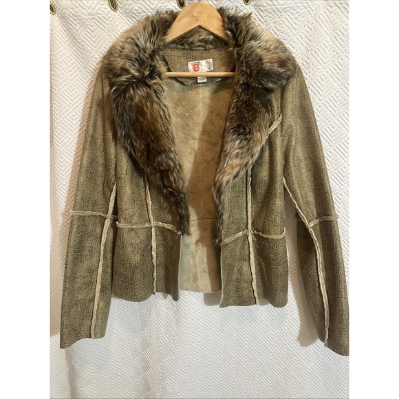 Bernardo Jackets & Blazers - Bernardo Collection Faux Fur Trimmed Women's Jacket Size Large Fur Lined 70s